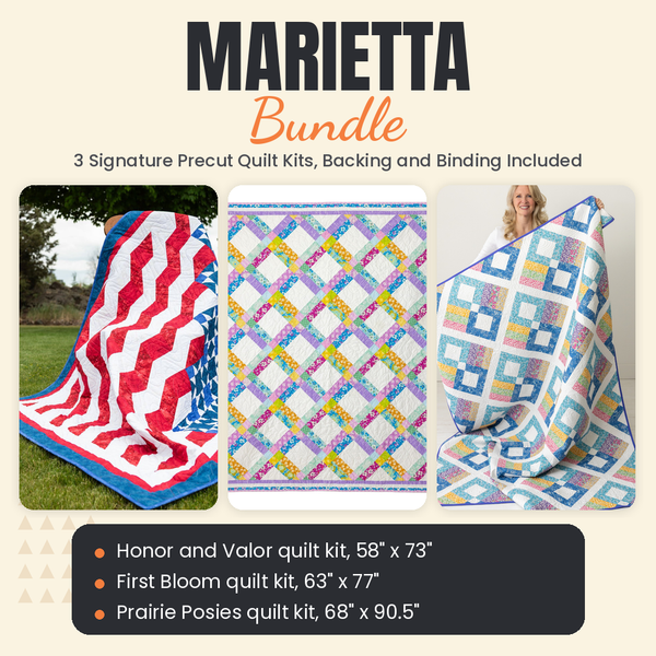 Marietta Bundle - Honor and Valor, First Bloom and Prairie Posies quilts - photo 1 of 19 - The Fabric Hut