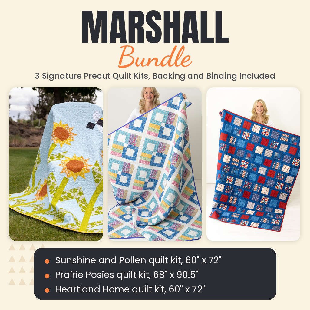 Marshall Bundle - Sunshine and Pollen, Prairie Posies and Heartland Home quilts - photo 1 of 18 - The Fabric Hut