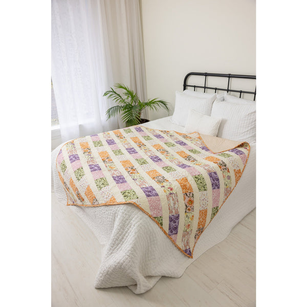 Meadowland Quilting Kit - Pre-Cut with Complete Backing & Binding - Advanced Beginner - 62x70 inches Finished Size