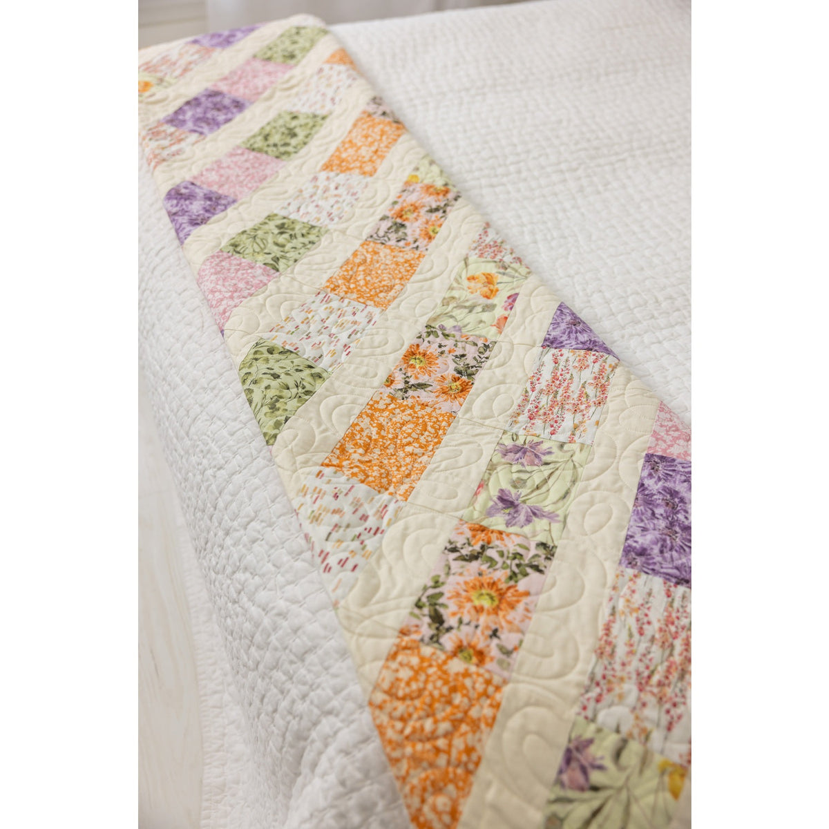 Meadowland Quilting Kit - Pre-Cut with Complete Backing & Binding - Advanced Beginner - 62x70 inches Finished Size