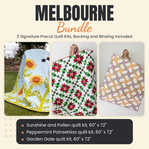 Melbourne Bundle - Sunshine and Pollen, Peppermint Poinsettias and Garden Gate quilts - photo 1 of 19 - The Fabric Hut
