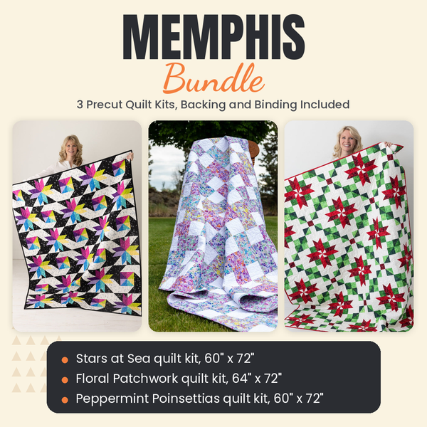 Memphis Bundle - Stars at Sea, Floral Patchwork and Peppermint Poinsettias quilts - photo 1 of 19 - The Fabric Hut