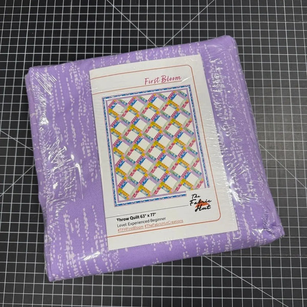 First Bloom Quilting Kit - Pre-Cut with Complete Backing & Binding - Experienced Beginner - 63x77 inches Finished Size