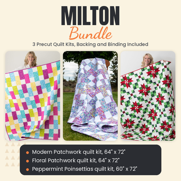 Milton Bundle - Modern Patchwork, Floral Patchwork and Peppermint Poinsettias quilts - photo 1 of 19 - The Fabric Hut