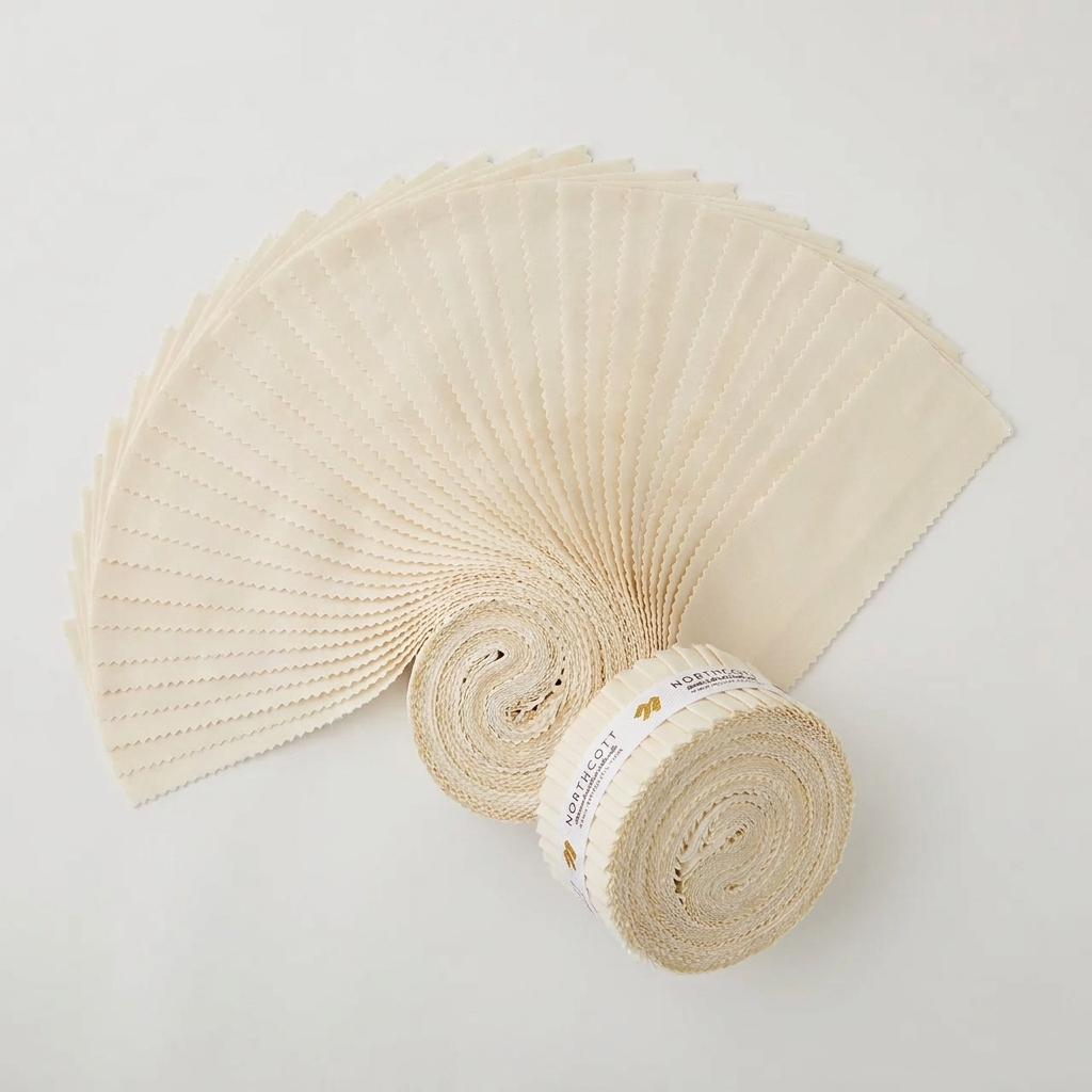 Strip Roll 40pcs - 2.5" Precut Fabric Strips - Eggshell Natural - Colorworks Collection by Northcott