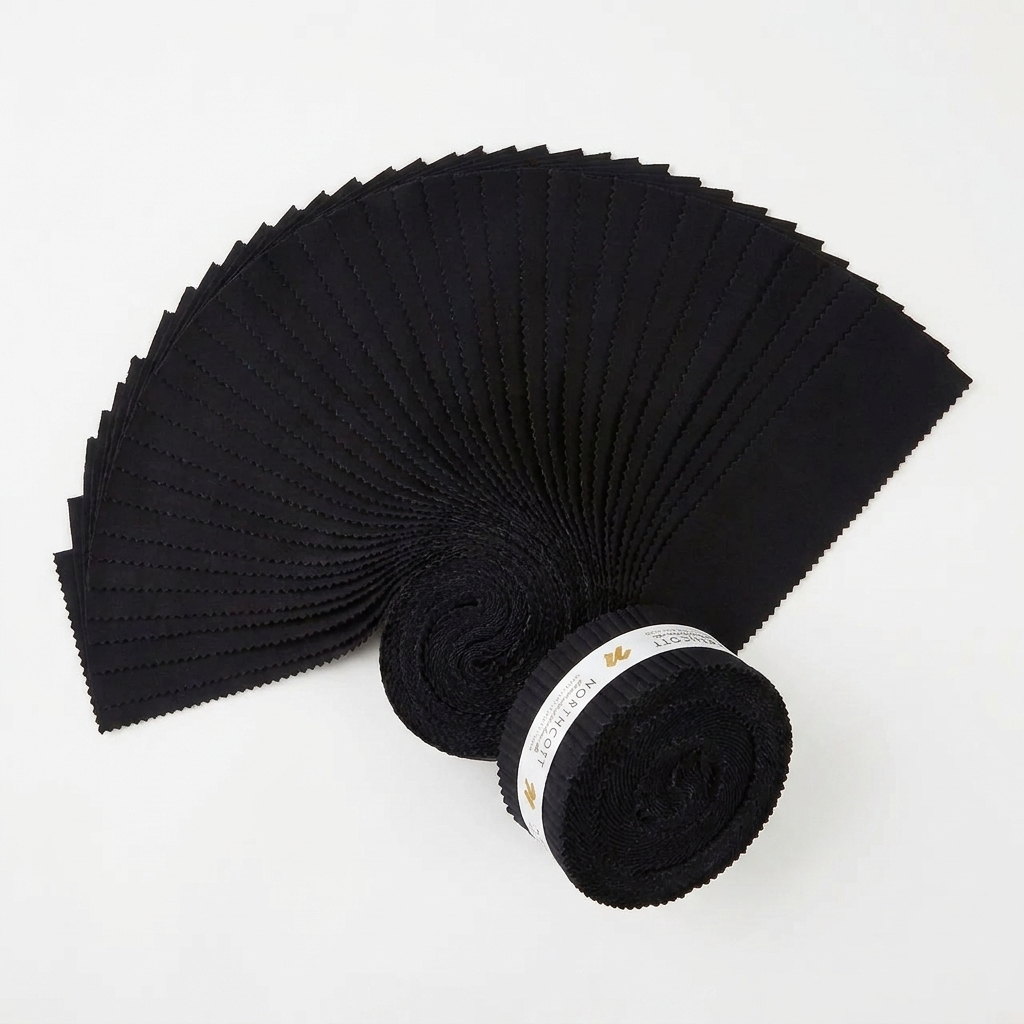 Strip Roll 40pcs - 2.5" Precut Fabric Strips - Black - Colorworks Collection by Northcott
