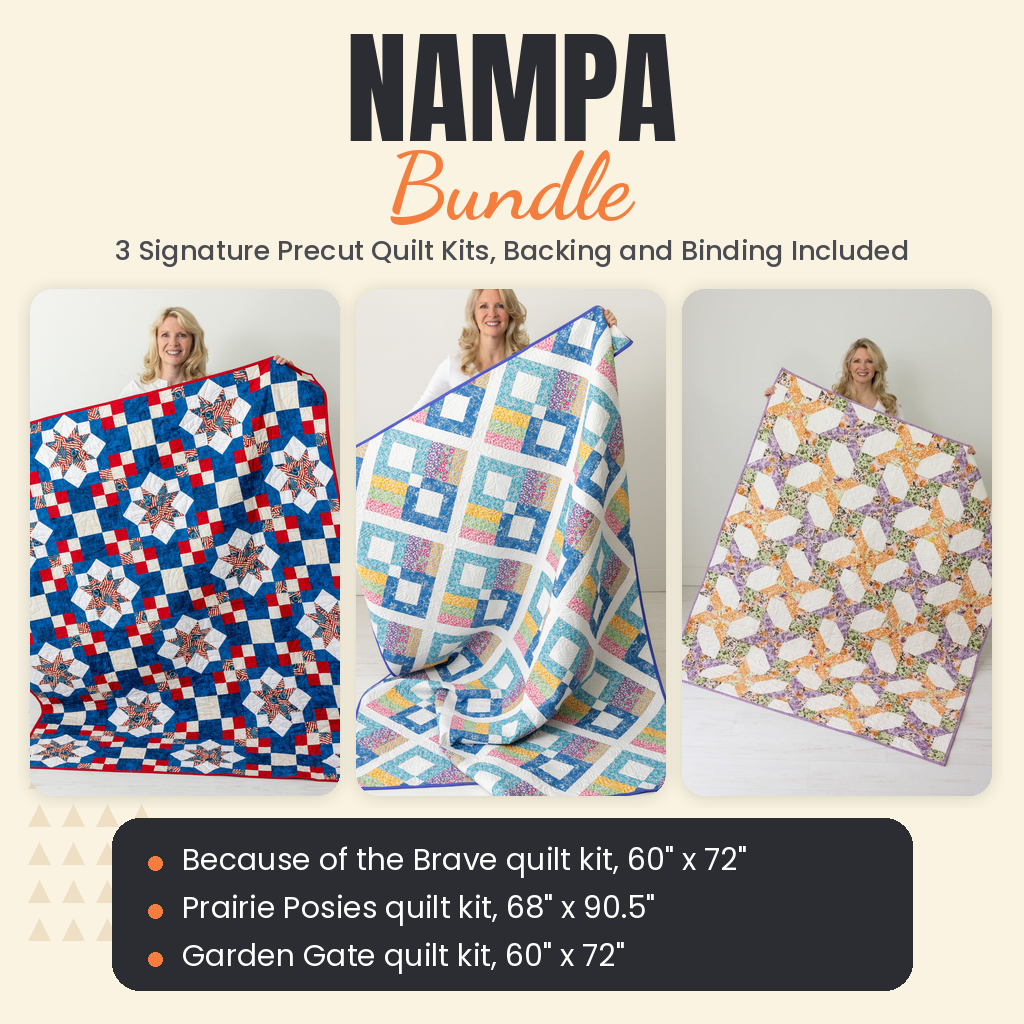 Nampa Bundle - Because of the Brave, Prairie Posies and Garden Gate quilts - photo 1 of 19 - The Fabric Hut