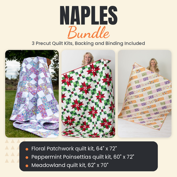 Naples Bundle - Floral Patchwork, Peppermint Poinsettias and Meadowland quilts - photo 1 of 19 - The Fabric Hut