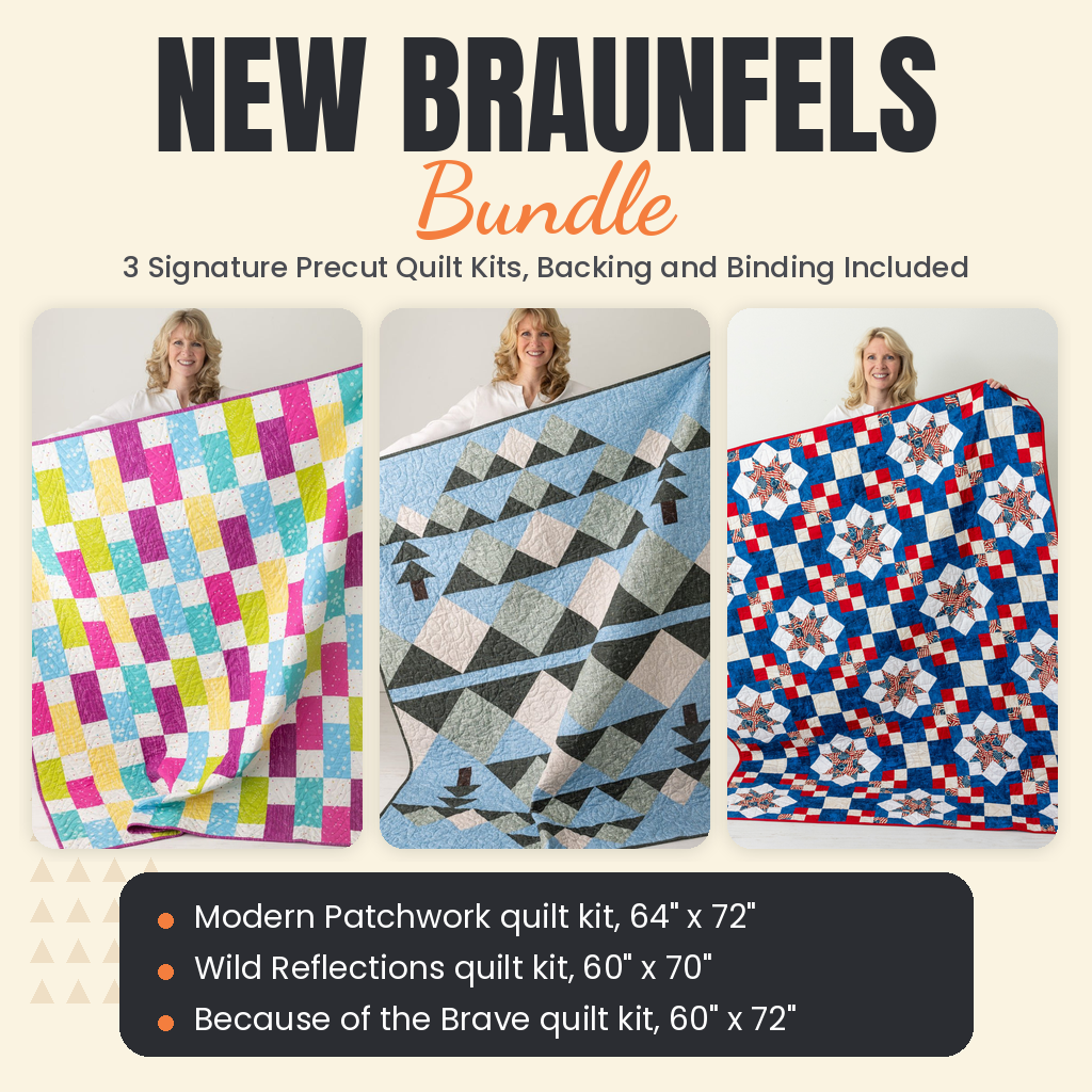 New Braunfels Bundle - Modern Patchwork, Wild Reflections and Because of the Brave quilts - photo 1 of 19 - The Fabric Hut