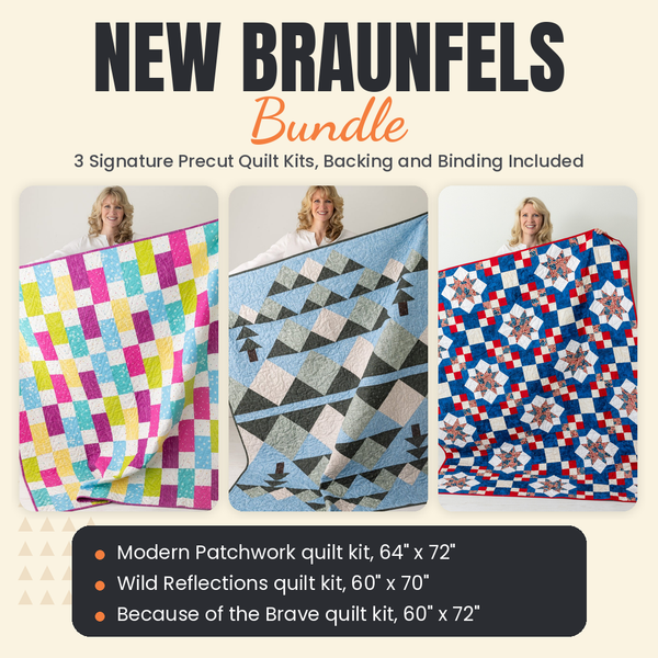 New Braunfels Bundle - Modern Patchwork, Wild Reflections and Because of the Brave quilts - photo 1 of 19 - The Fabric Hut