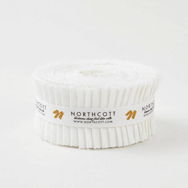 Strip Roll 40pcs - 2.5" Precut Fabric Strips - SuperWhite - Colorworks Collection by Northcott - The Fabric Hut