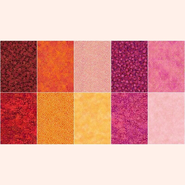 Charm Pack 42pcs - 5" Square Precuts - Bubble Gum & Tutti Frutti - Shimmer Metallic by Northcott - photo 4 of 4 - The Fabric Hut