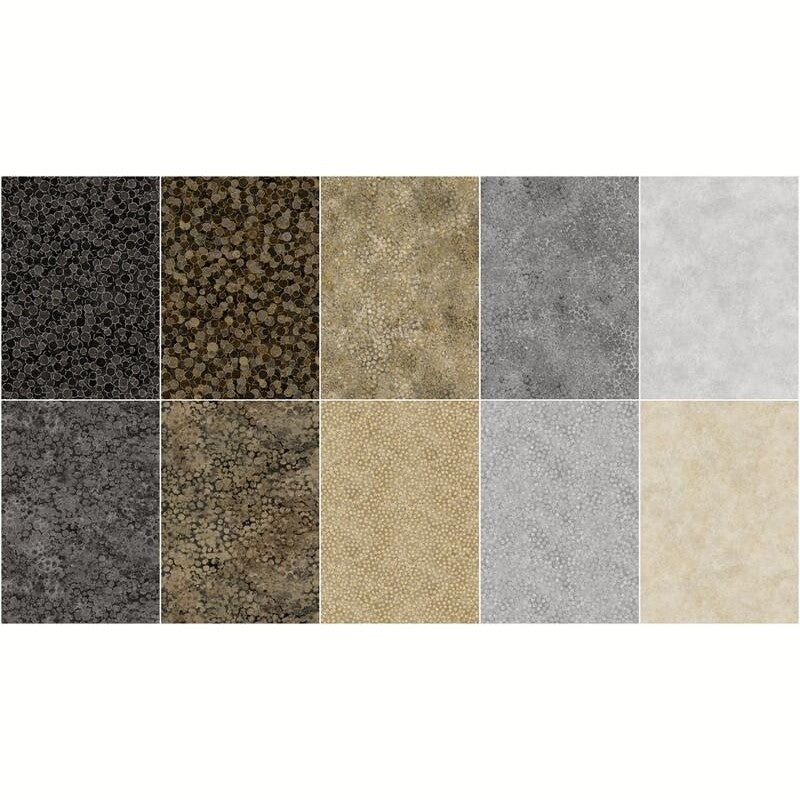 Charm Pack 42pcs - 5" Square Precuts - Desert Sand & City Fog - Shimmer Metallic by Northcott - photo 4 of 4 - The Fabric Hut
