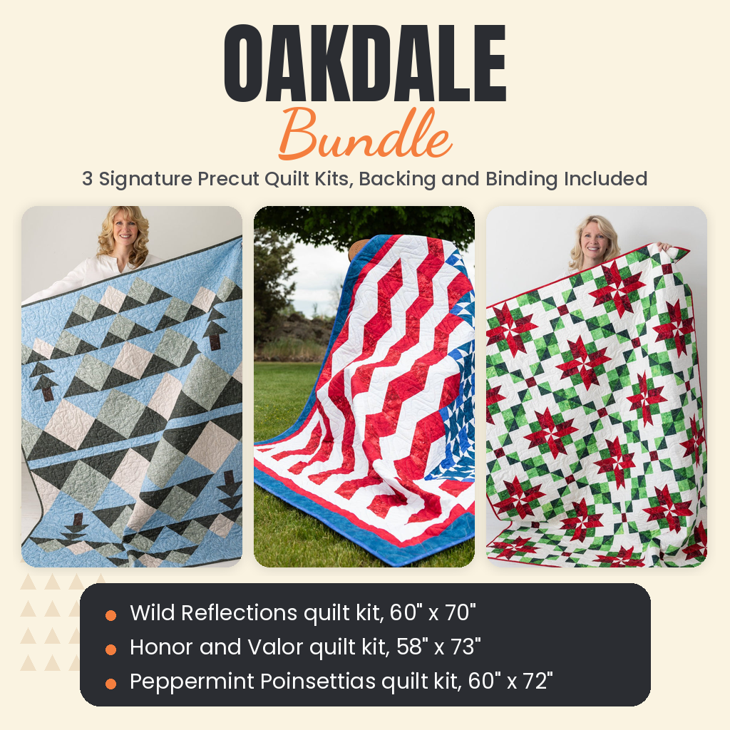 Oakdale Bundle - Wild Reflections, Honor and Valor and Peppermint Poinsettias quilts - photo 1 of 19 - The Fabric Hut