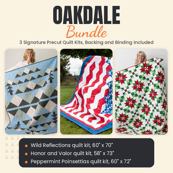 Oakdale Bundle - Wild Reflections, Honor and Valor and Peppermint Poinsettias quilts - photo 1 of 19 - The Fabric Hut