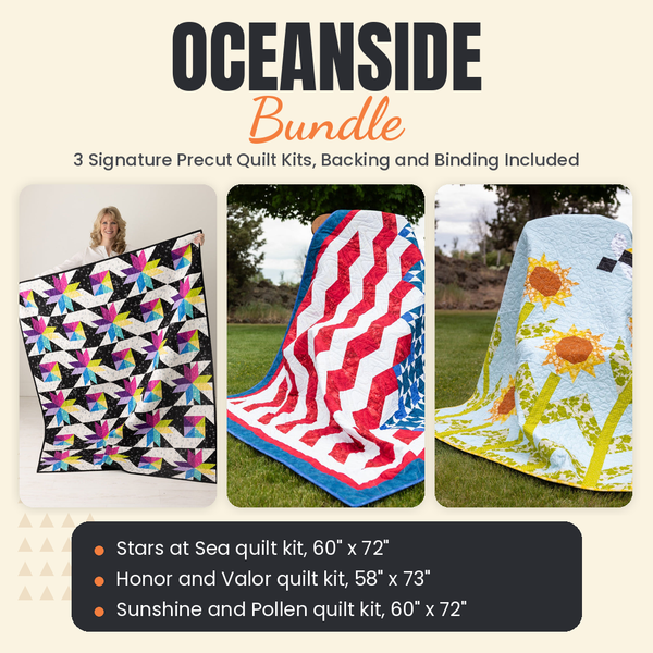 Oceanside Bundle - Stars at Sea, Honor and Valor and Sunshine and Pollen quilts - photo 1 of 19 - The Fabric Hut