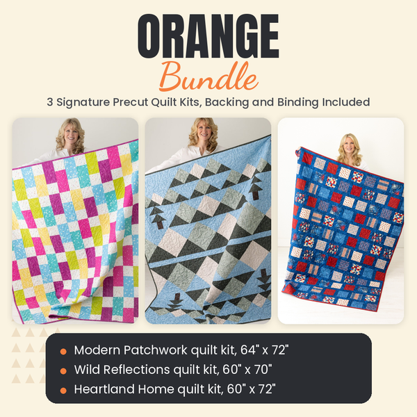 Orange Bundle - Modern Patchwork, Wild Reflections and Heartland Home quilts - photo 1 of 18 - The Fabric Hut