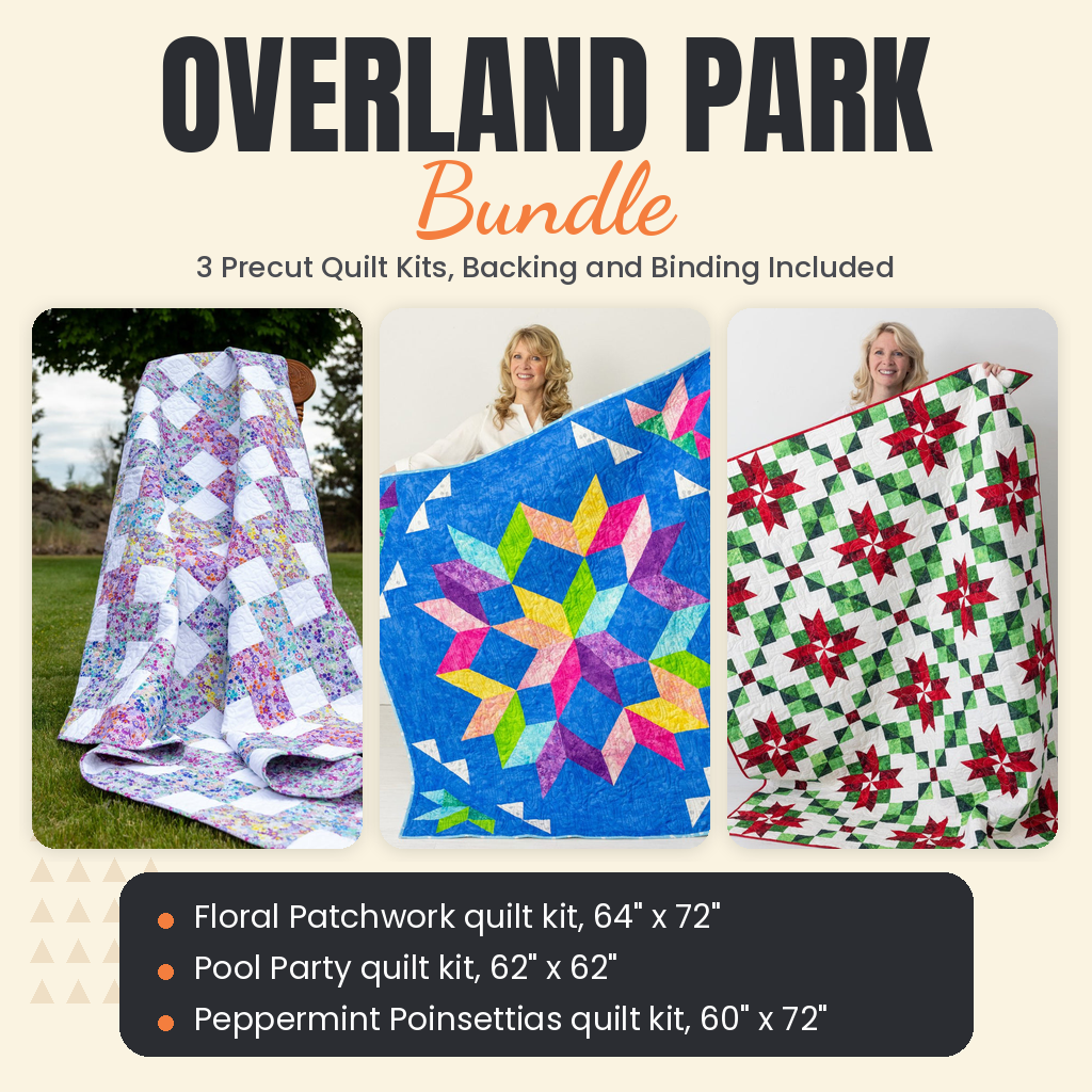 Overland Park Bundle - Floral Patchwork, Pool Party and Peppermint Poinsettias quilts - photo 1 of 19 - The Fabric Hut