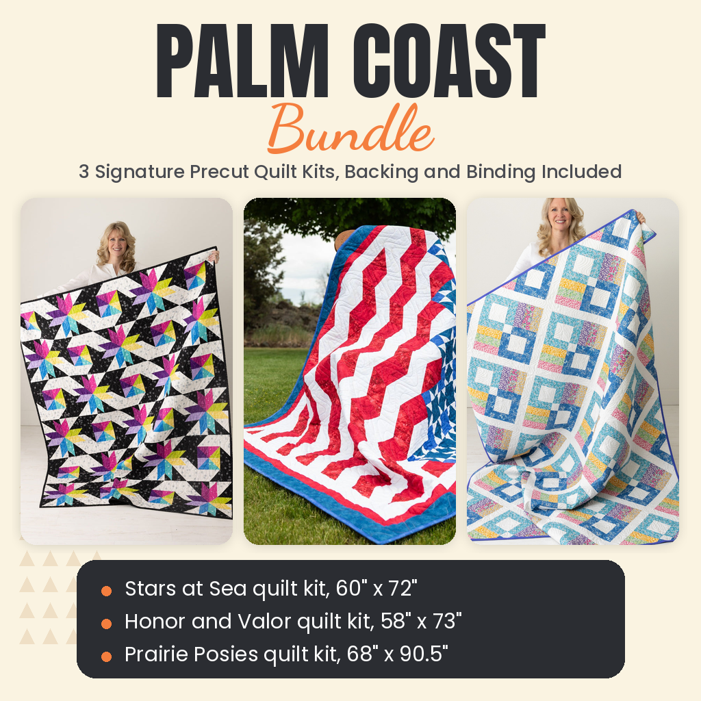 Palm Coast Bundle - Stars at Sea, Honor and Valor and Prairie Posies quilts - photo 1 of 19 - The Fabric Hut