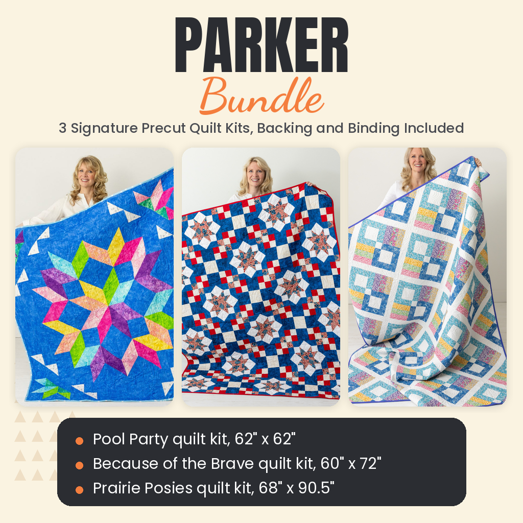Parker Bundle - Pool Party, Because of the Brave and Prairie Posies quilts - photo 1 of 19 - The Fabric Hut