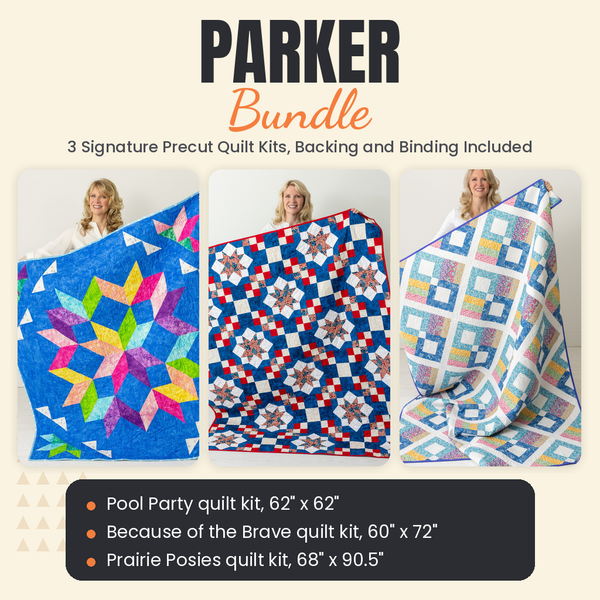 Parker Bundle - Pool Party, Because of the Brave and Prairie Posies quilts - photo 1 of 19 - The Fabric Hut