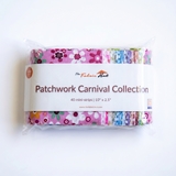 Patchwork Carnival 2.5 x 10 inch cotton mini strips, 240 precut quilting strips across six packs