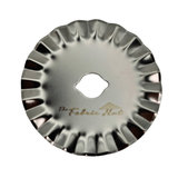 Pinking Blade Narrow, pack of 10 45mm rotary blades with a tight zigzag cutting edge, shown with the clear storage case - The Fabric Hut