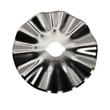 Pinking Blade Wide, pack of 5 45mm rotary blades with a bold zigzag cutting edge, shown with the clear storage case - The Fabric Hut