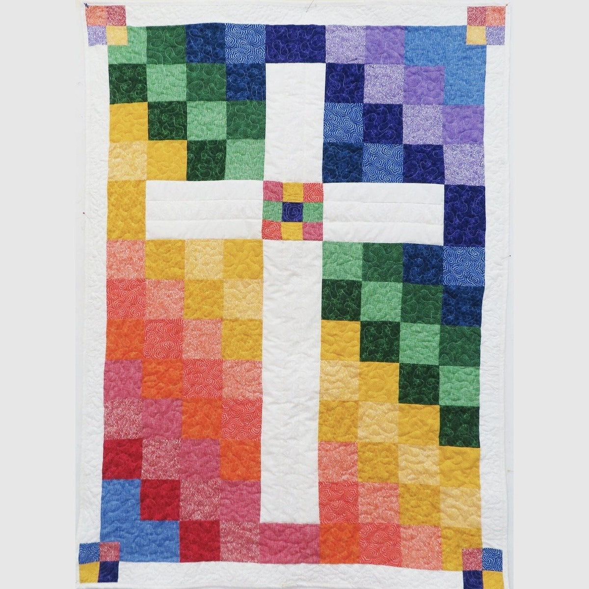 Rainbow over HIS Head  - All Fabric & Backing Included ( 42" x 58") - Beginner Friendly