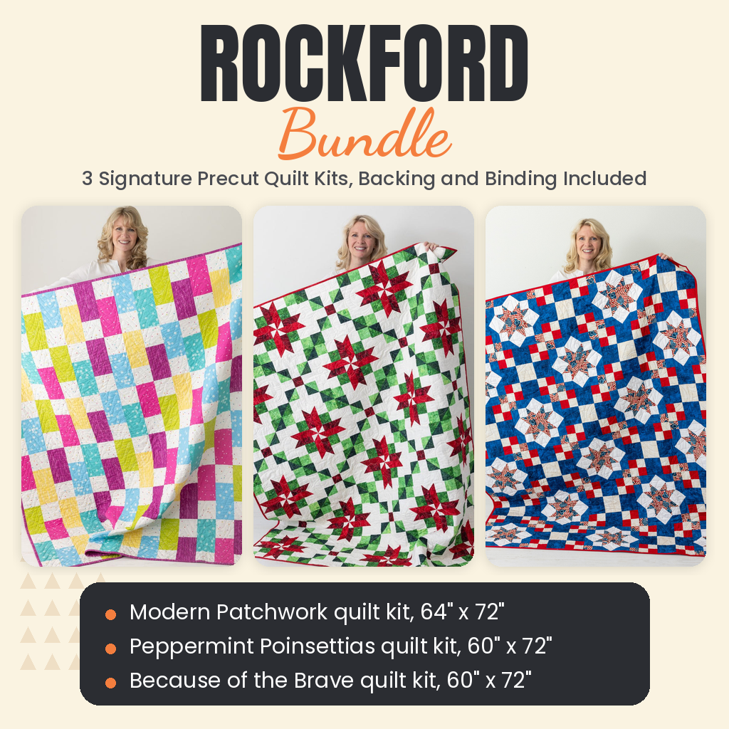 Rockford Bundle - Modern Patchwork, Peppermint Poinsettias and Because of the Brave quilts - photo 1 of 19 - The Fabric Hut
