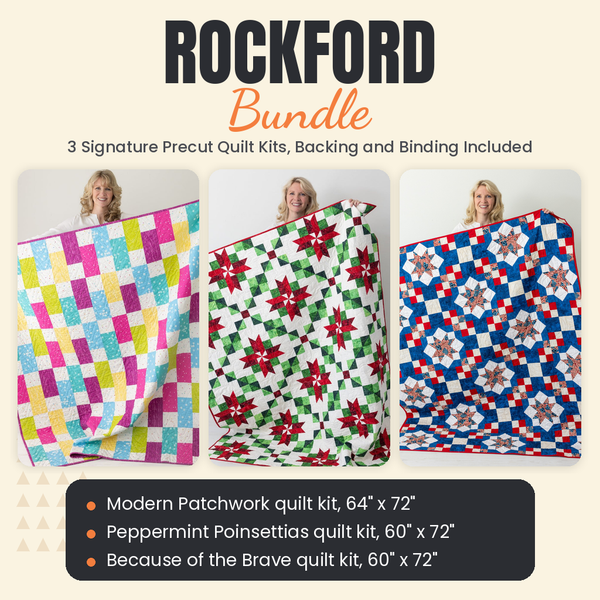 Rockford Bundle - Modern Patchwork, Peppermint Poinsettias and Because of the Brave quilts - photo 1 of 19 - The Fabric Hut