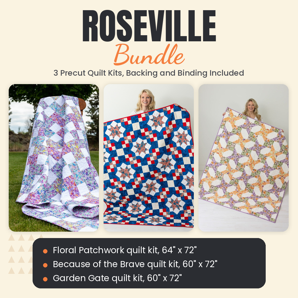 Roseville Bundle - Floral Patchwork, Because of the Brave and Garden Gate quilts - photo 1 of 19 - The Fabric Hut
