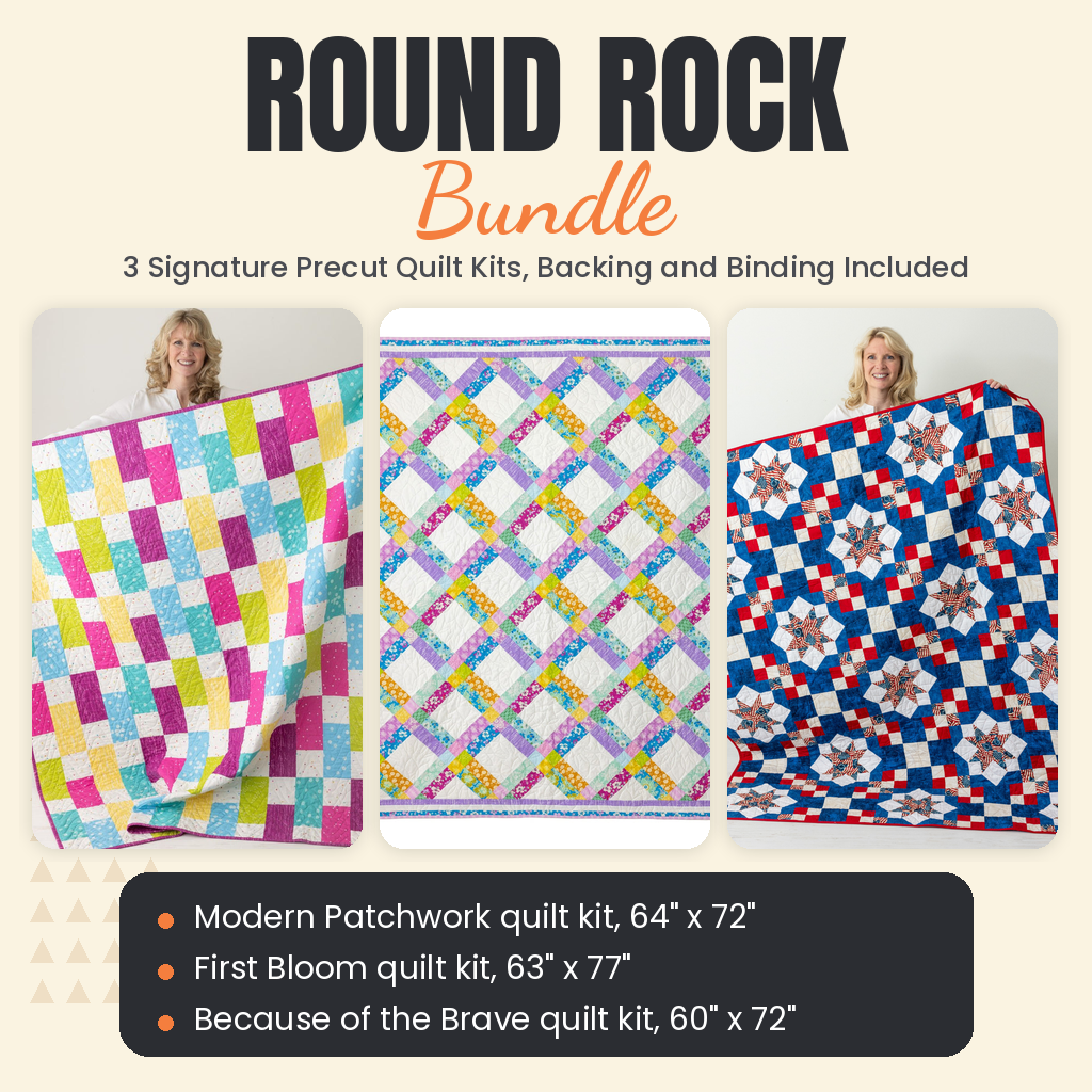 Round Rock Bundle - Modern Patchwork, First Bloom and Because of the Brave quilts - photo 1 of 19 - The Fabric Hut