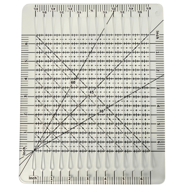 10 inch by 8 inch slotted quilting ruler, clear acrylic with measured slots for cutting 2.5 inch strips - The Fabric Hut