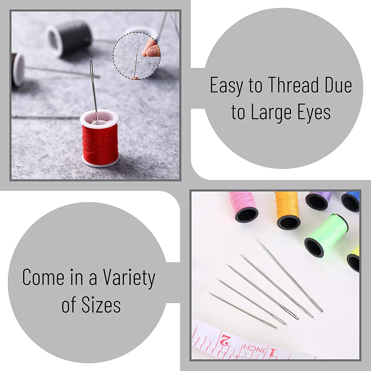 Big Eye Hand Sewing Needles, 55-Piece Set - 2 Units - Big Eye Hand Sewing Needles, 55 Piece Set - photo 3 of 3 - The Fabric Hut