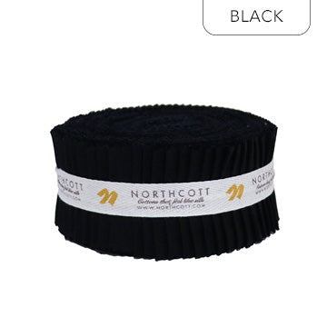 Colorworks 2.5" Strip Roll in Black  by Northcott