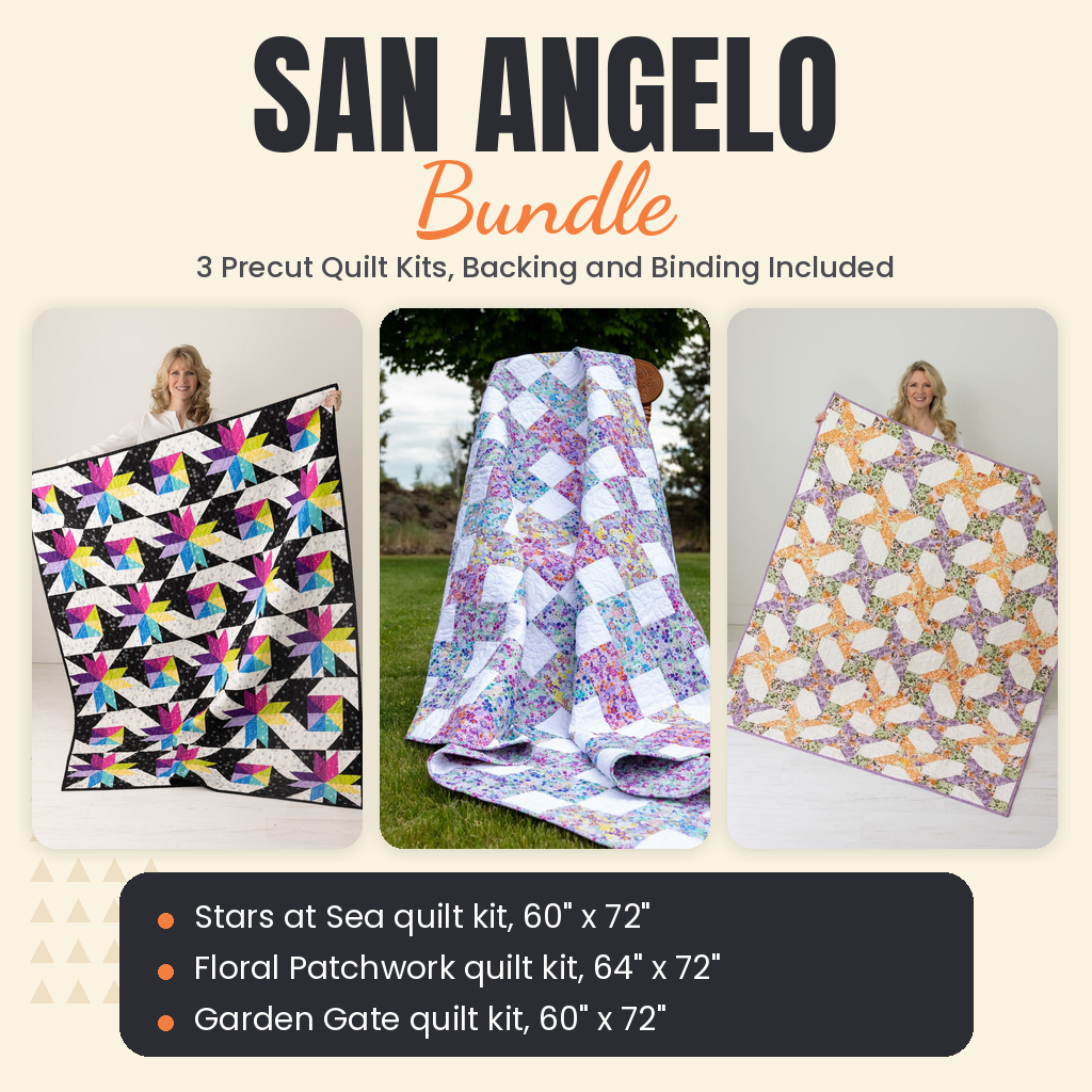 San Angelo Bundle - Stars at Sea, Floral Patchwork and Garden Gate quilts - photo 1 of 19 - The Fabric Hut