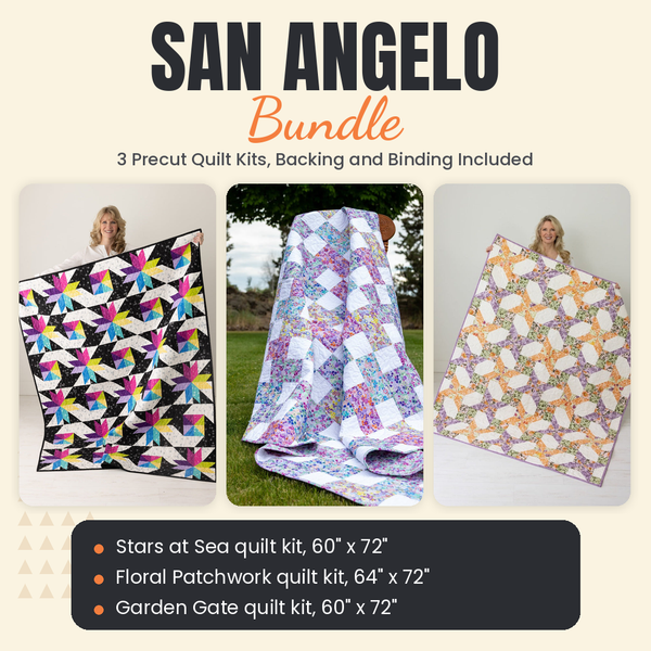 San Angelo Bundle - Stars at Sea, Floral Patchwork and Garden Gate quilts - photo 1 of 19 - The Fabric Hut