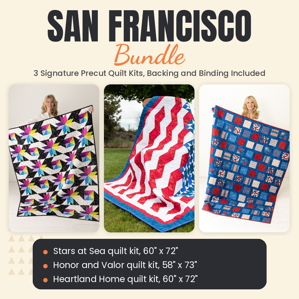 San Francisco Bundle - Stars at Sea, Honor and Valor and Heartland Home quilts - photo 1 of 18 - The Fabric Hut