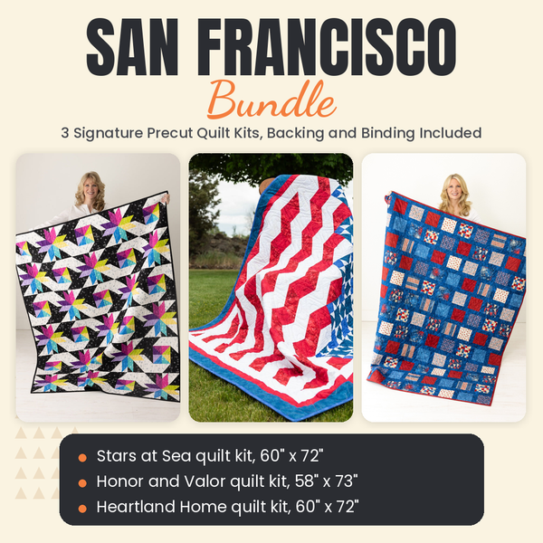 San Francisco Bundle - Stars at Sea, Honor and Valor and Heartland Home quilts - photo 1 of 18 - The Fabric Hut