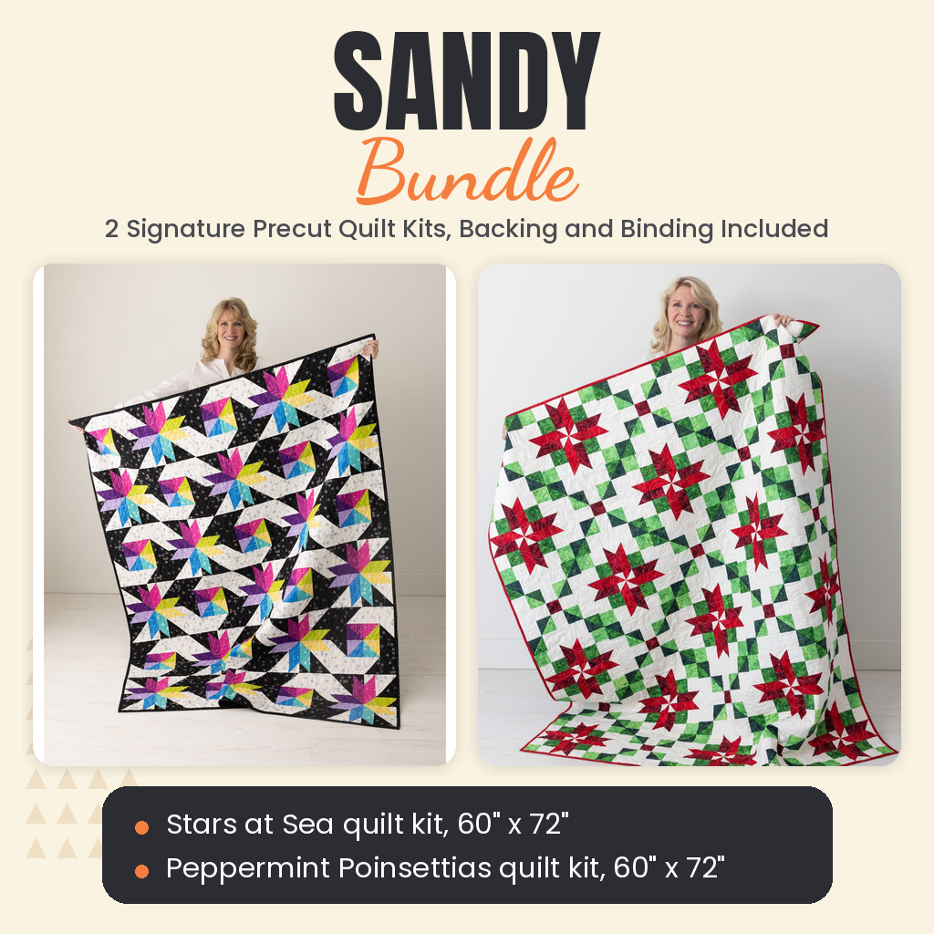 Sandy Bundle - Stars at Sea and Peppermint Poinsettias quilts - photo 1 of 13 - The Fabric Hut