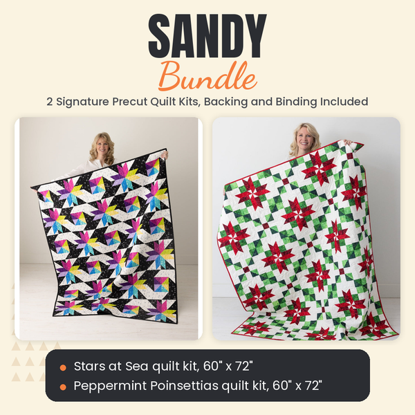 Sandy Bundle - Stars at Sea and Peppermint Poinsettias quilts - photo 1 of 13 - The Fabric Hut
