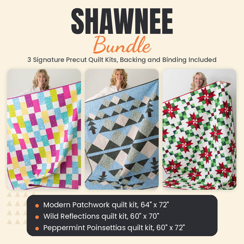 Shawnee Bundle - Modern Patchwork, Wild Reflections and Peppermint Poinsettias quilts - photo 1 of 19 - The Fabric Hut