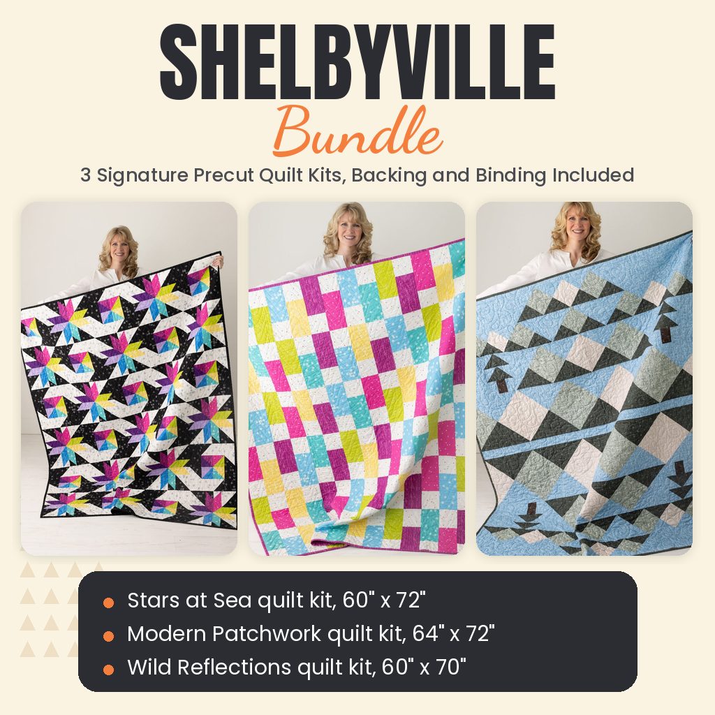Shelbyville Bundle - Stars at Sea, Modern Patchwork and Wild Reflections quilts - photo 1 of 19 - The Fabric Hut