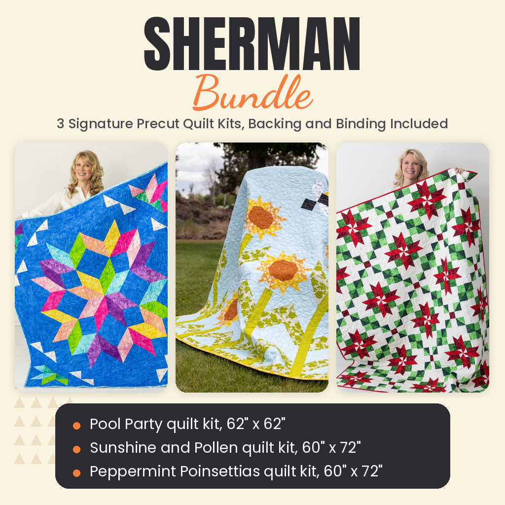 Sherman Bundle - Pool Party, Sunshine and Pollen and Peppermint Poinsettias quilts - photo 1 of 19 - The Fabric Hut