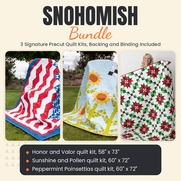 Snohomish Bundle - Honor and Valor, Sunshine and Pollen and Peppermint Poinsettias quilts - photo 1 of 19 - The Fabric Hut