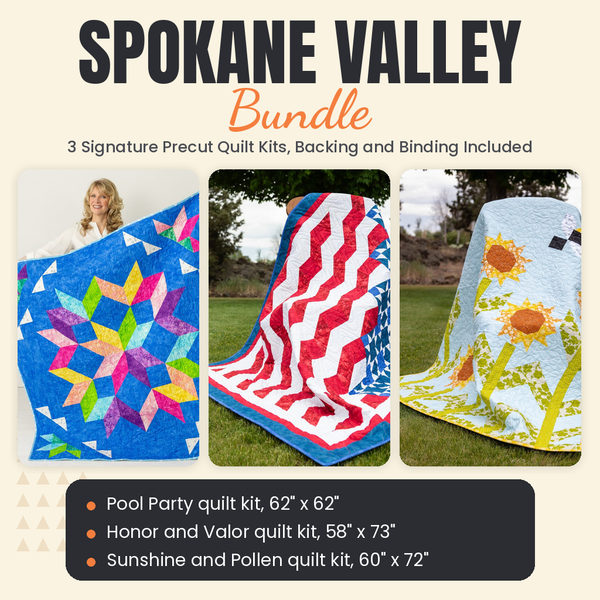Spokane Valley Bundle - Pool Party, Honor and Valor and Sunshine and Pollen quilts - photo 1 of 19 - The Fabric Hut
