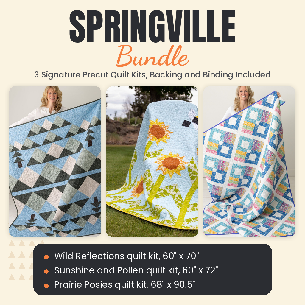 Springville Bundle - Wild Reflections, Sunshine and Pollen and Prairie Posies quilts - photo 1 of 19 - The Fabric Hut