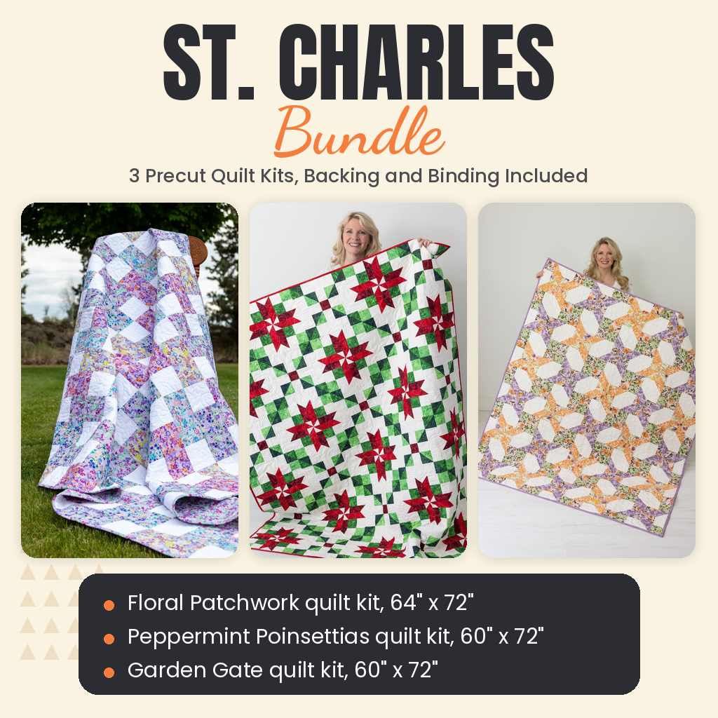St. Charles Bundle - Floral Patchwork, Peppermint Poinsettias and Garden Gate quilts - photo 1 of 19 - The Fabric Hut
