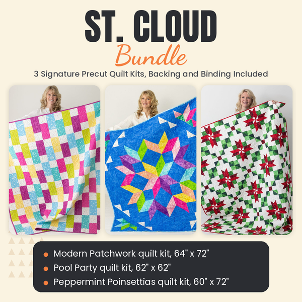 St. Cloud Bundle - Modern Patchwork, Pool Party and Peppermint Poinsettias quilts - photo 1 of 19 - The Fabric Hut